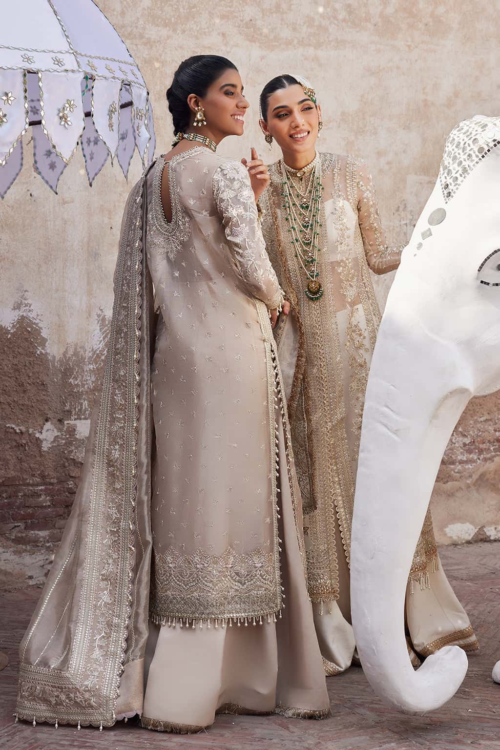 Ulfat Raw Silk Pakistani Formal Dresses - Afrozeh - 3