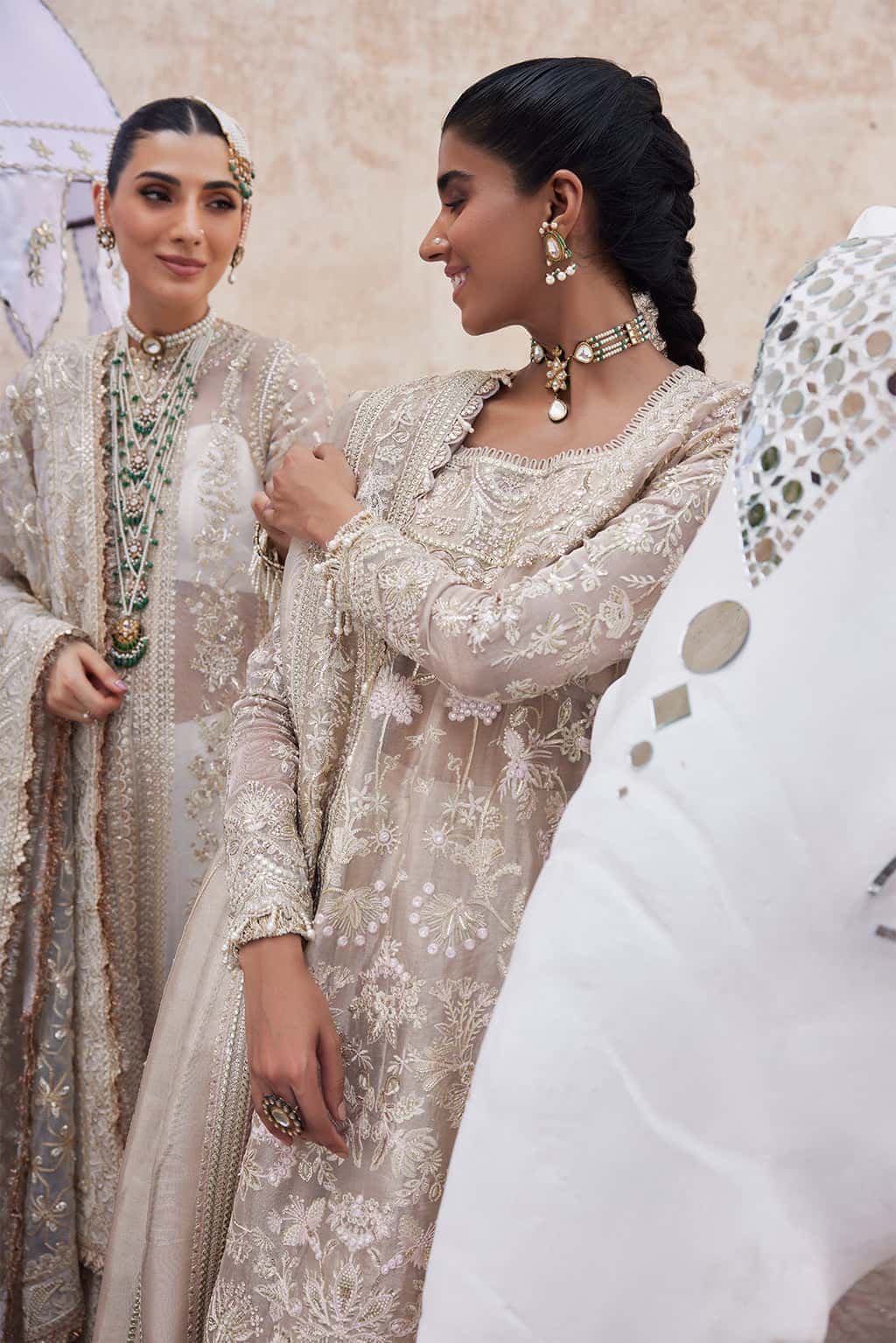 Ulfat Raw Silk Pakistani Formal Dresses - Afrozeh - 4