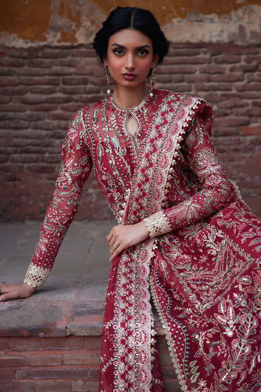 Noor Jehan Raw Silk Pakistani Formal Dresses - Afrozeh - 3