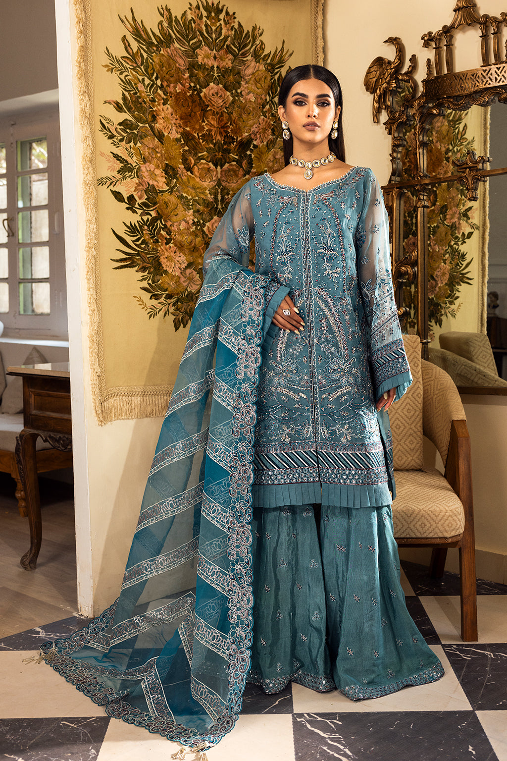 LP-04 Roshany Raw Silk Pakistani Formal Dresses