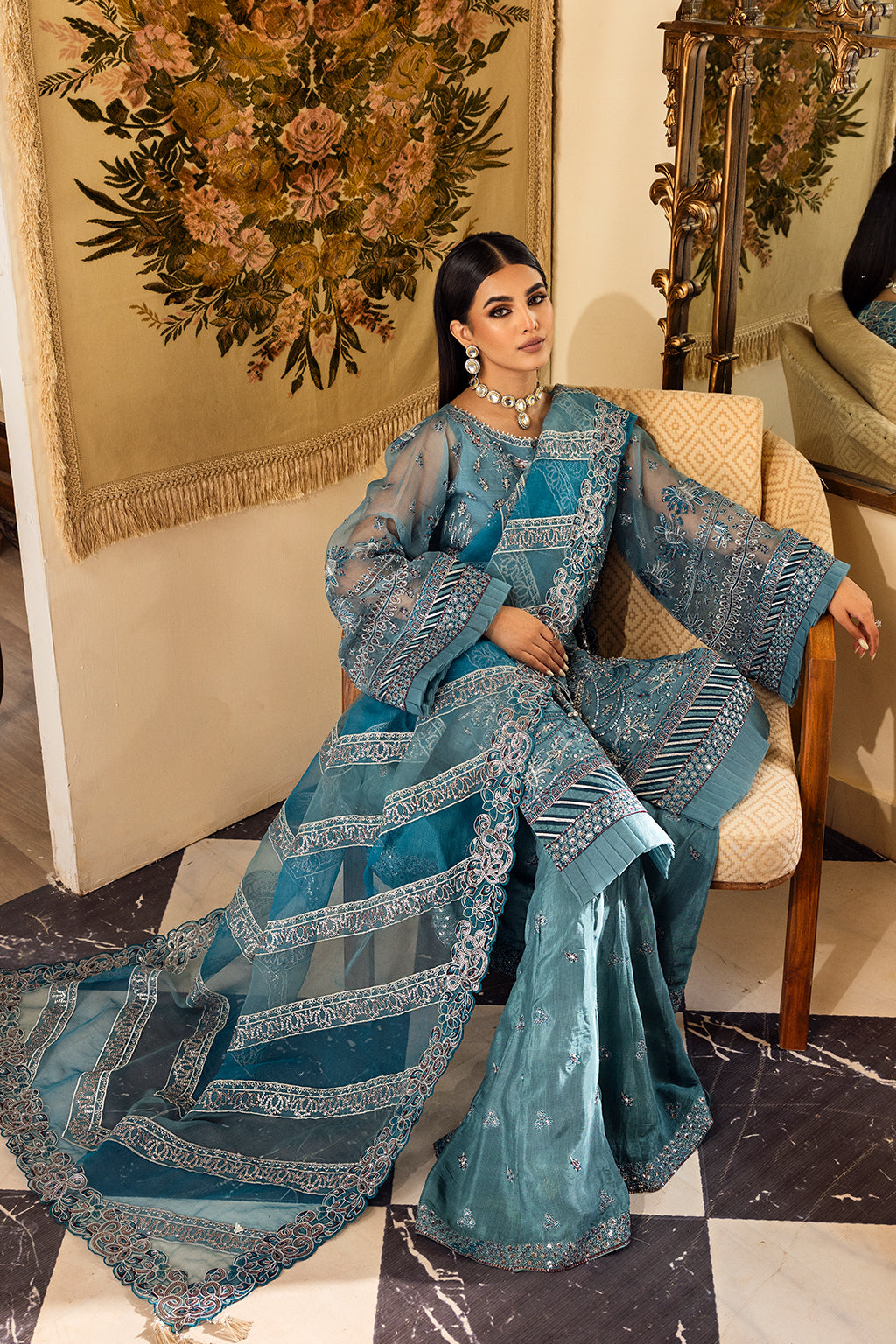 LP-04 Roshany Raw Silk Pakistani Formal Dresses