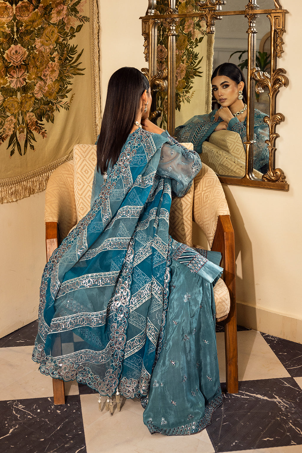 LP-04 Roshany Raw Silk Pakistani Formal Dresses