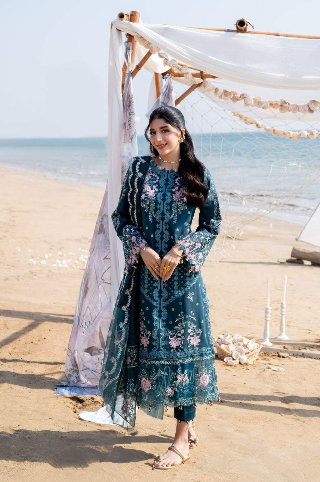 ISHANA (AS-06) Organza Pakistani Summer Dresses - aabyaan - 1