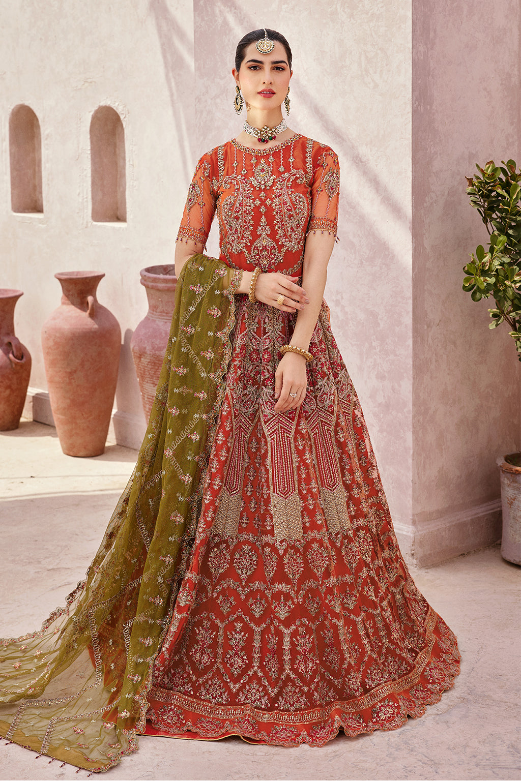 MH-208 Raw Silk Pakistani Formal Dresses