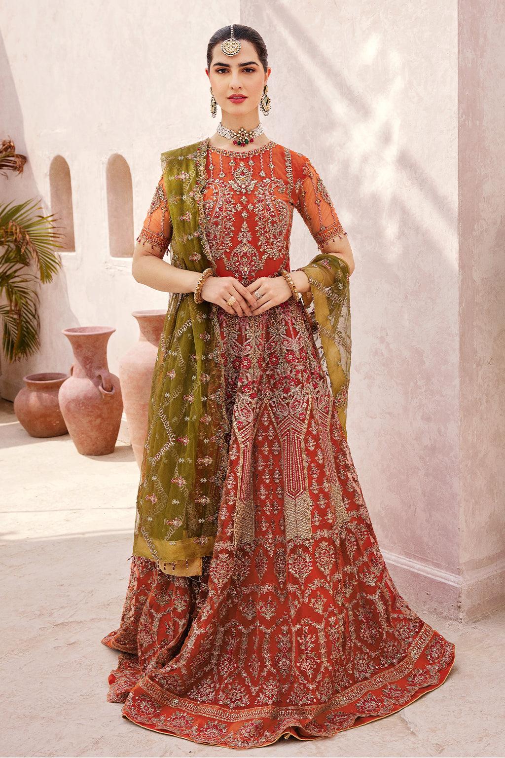 MH-208 Raw Silk Pakistani Formal Dresses