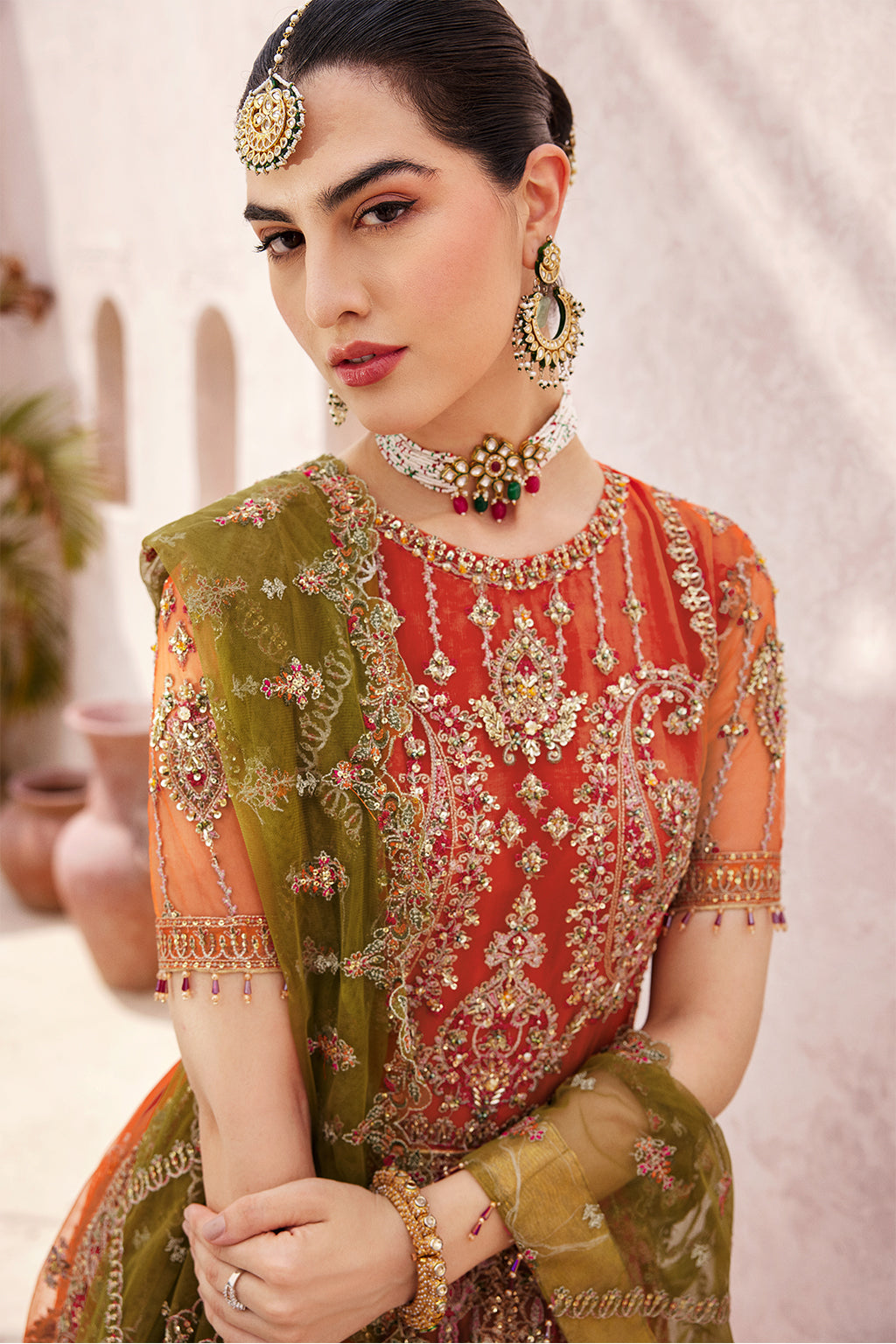 MH-208 Raw Silk Pakistani Formal Dresses