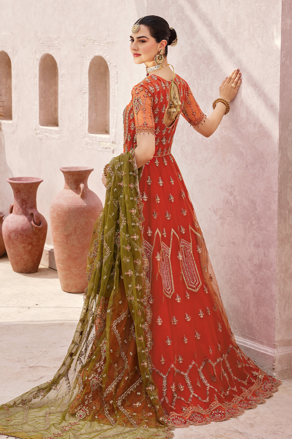 MH-208 Raw Silk Pakistani Formal Dresses