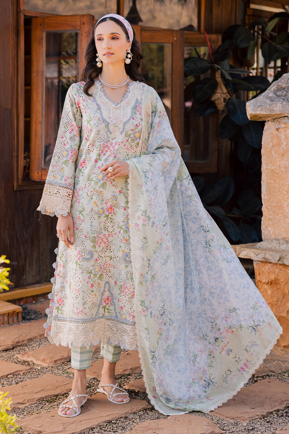 REEM (AV-03) Silk Pakistani Summer Dresses - aabyaan - 1
