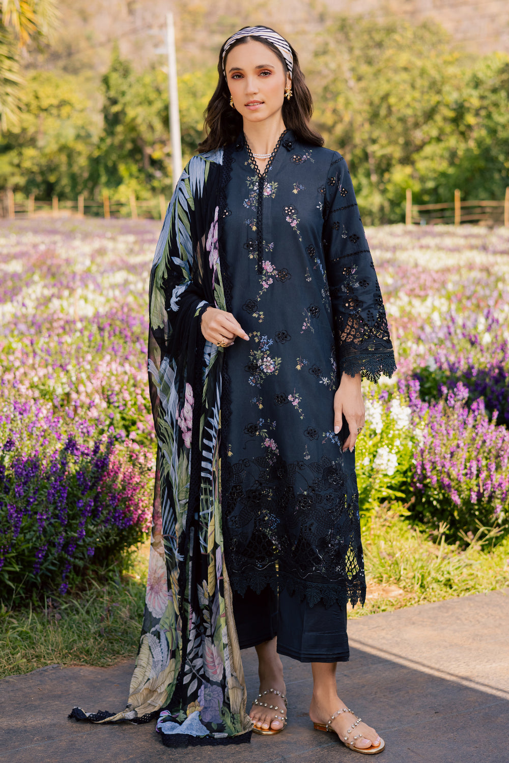 LIYANA (AV-07) Chiffon Pakistani Summer Dresses - aabyaan - 1