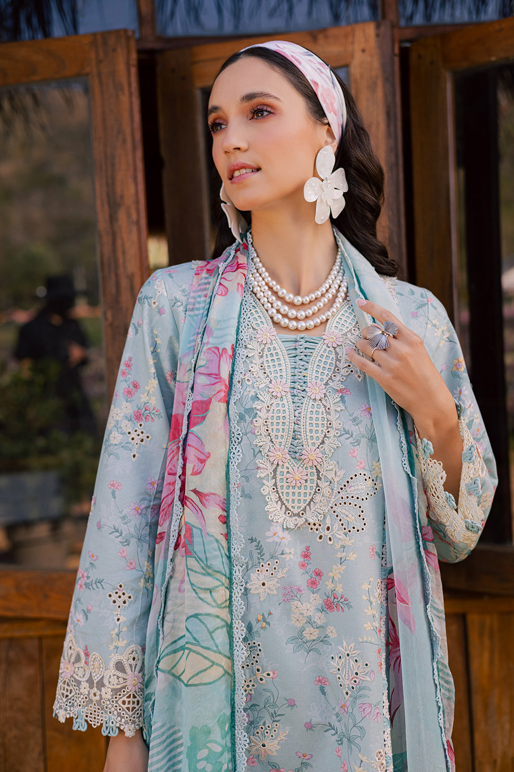 ZARMINAH (AV-01) Chiffon Pakistani Summer Dresses - aabyaan - 3