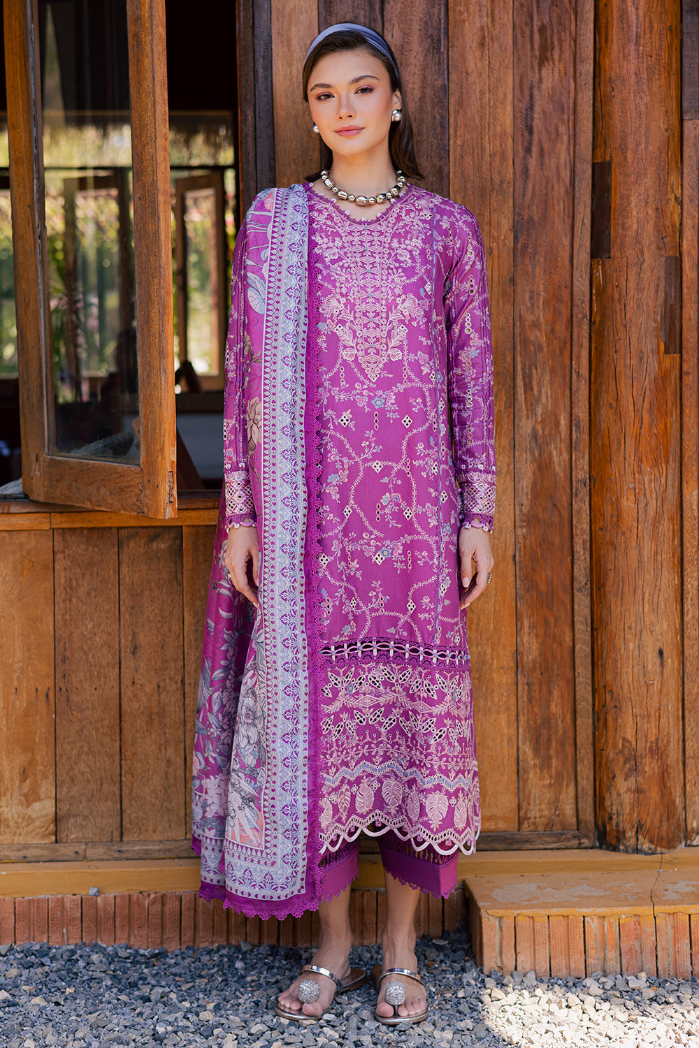 ZARQAA (AV-11) Silk Pakistani Summer Dresses - aabyaan - 1
