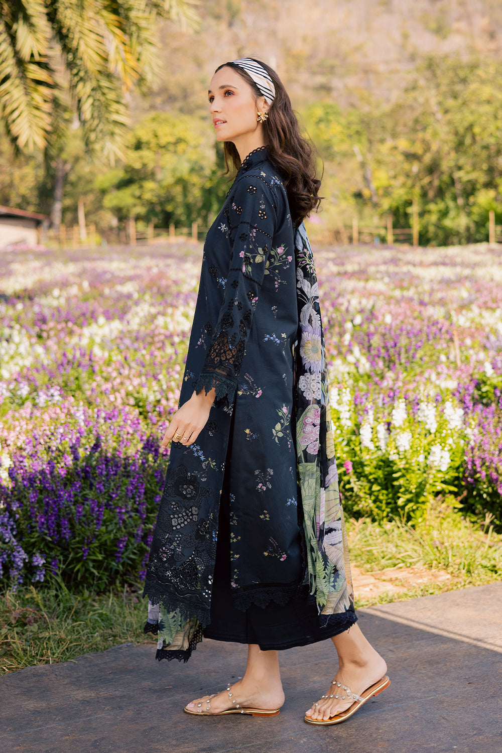 LIYANA (AV-07) Chiffon Pakistani Summer Dresses - aabyaan - 3