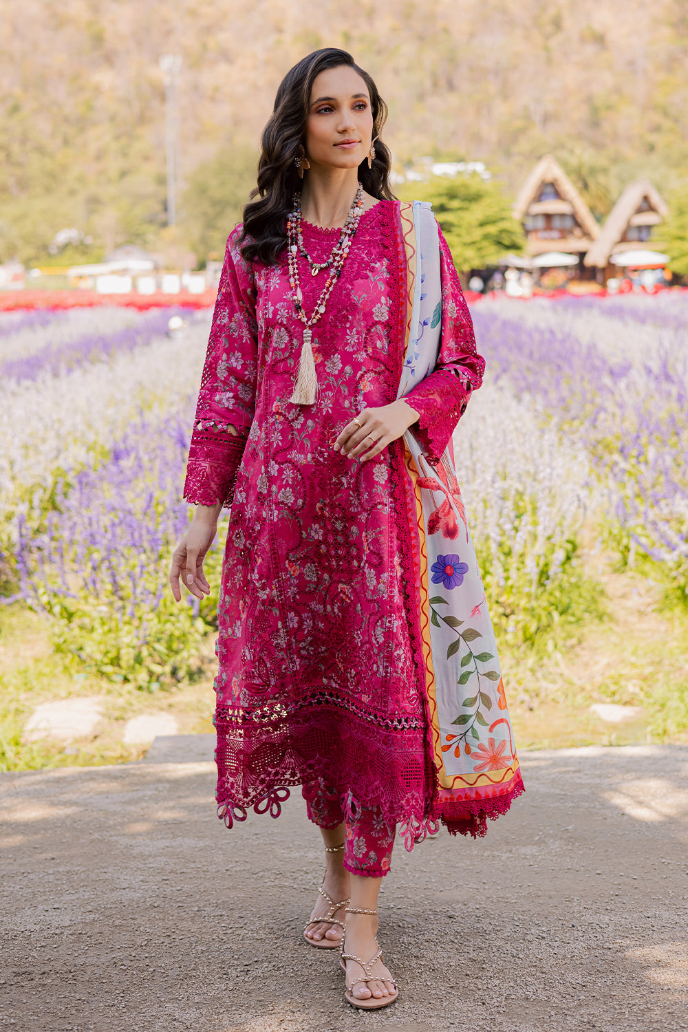 FARYAL (AV-08) Silk Pakistani Summer Dresses - aabyaan - 1
