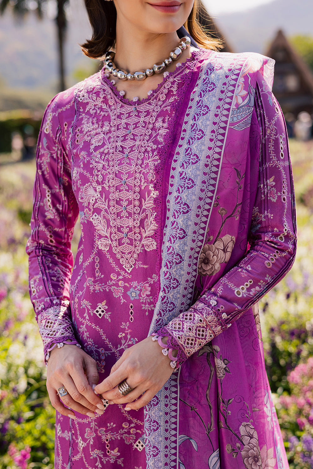 ZARQAA (AV-11) Silk Pakistani Summer Dresses - aabyaan - 3