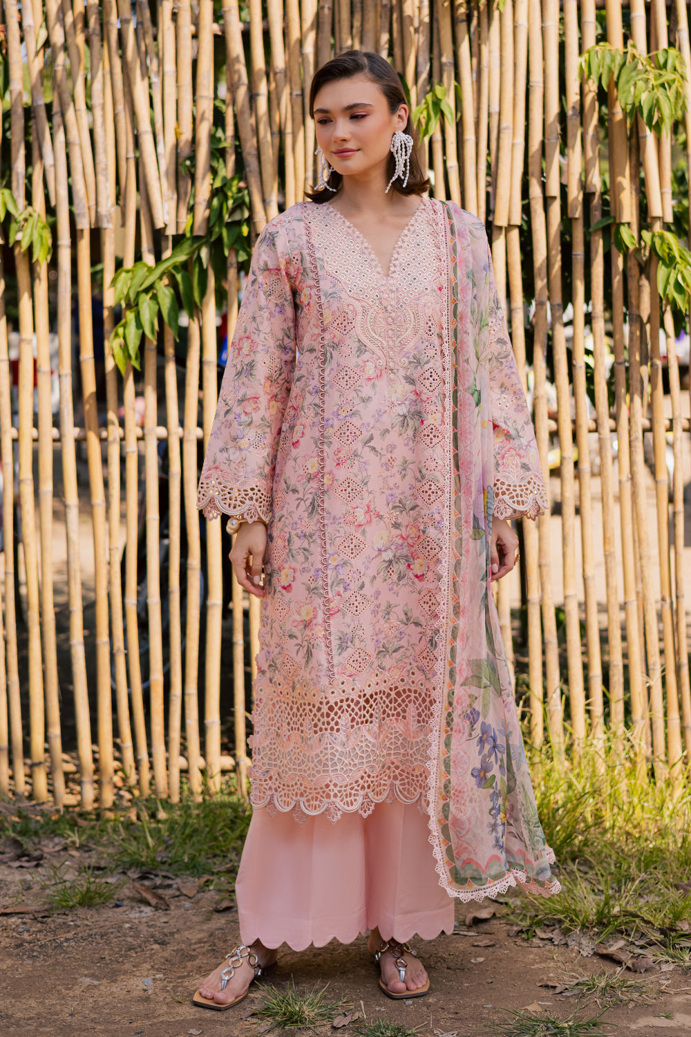 NAQSH (AV-06) Chiffon Pakistani Summer Dresses - aabyaan - 1