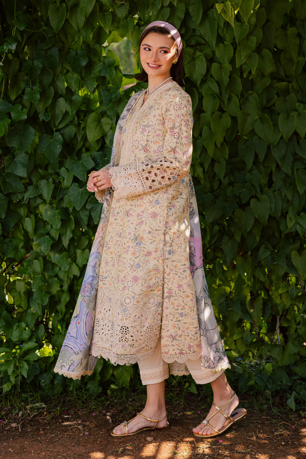 MEHERZAAD (AV-04) Silk Pakistani Summer Dresses - aabyaan - 2