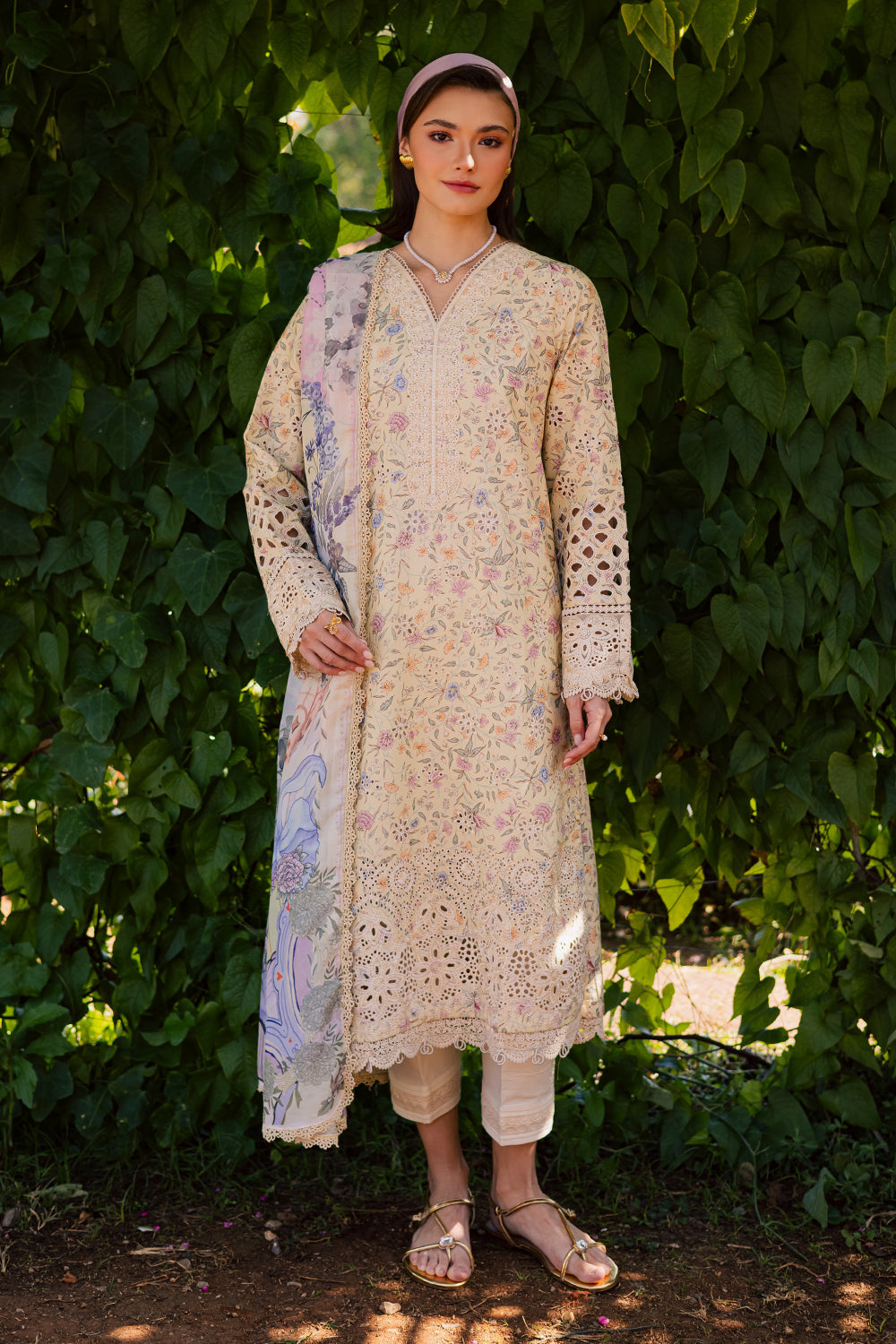 MEHERZAAD (AV-04) Silk Pakistani Summer Dresses - aabyaan - 1
