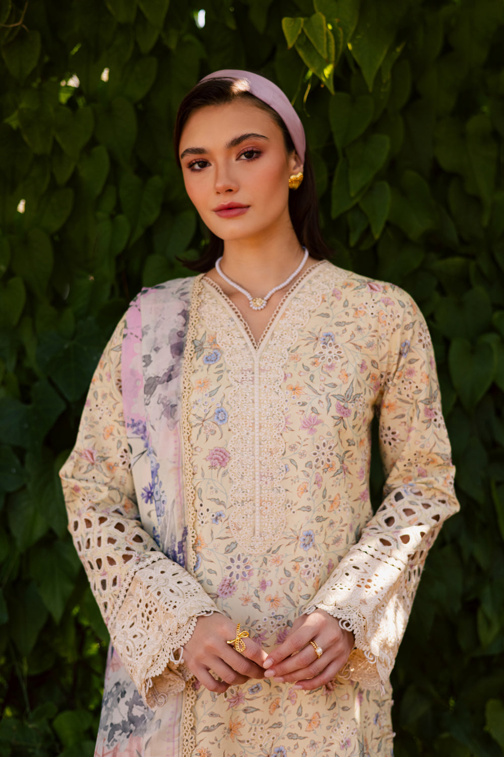 MEHERZAAD (AV-04) Silk Pakistani Summer Dresses - aabyaan - 3