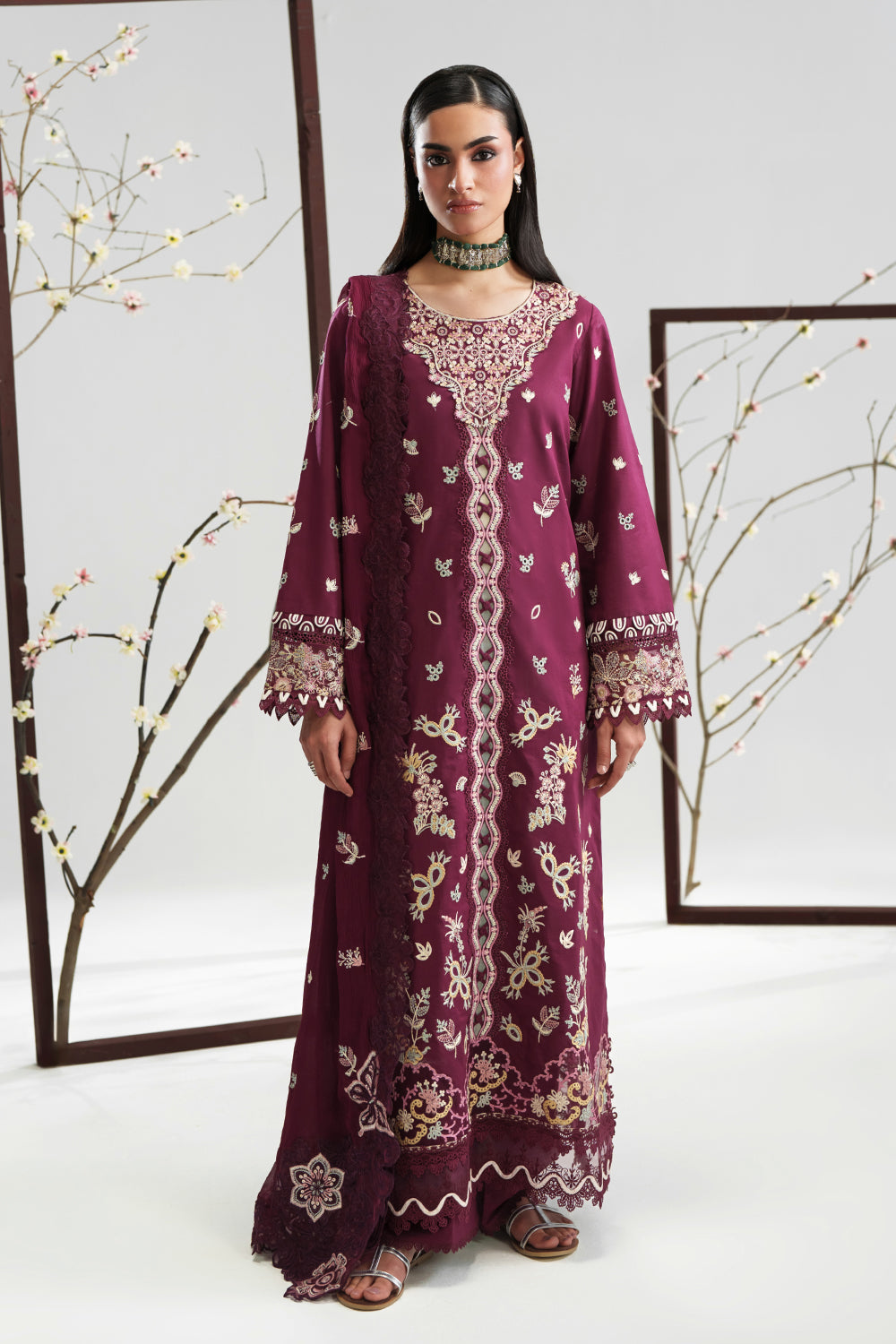 VELOUR (AD-01) Chiffon Pakistani Formal Dresses - aabyaan - 1