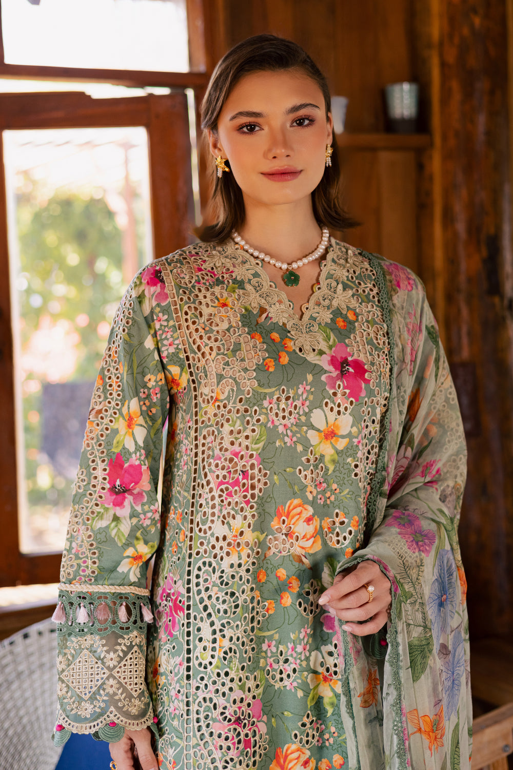 AURA (AV-10) Chiffon Pakistani Summer Dresses - aabyaan - 3