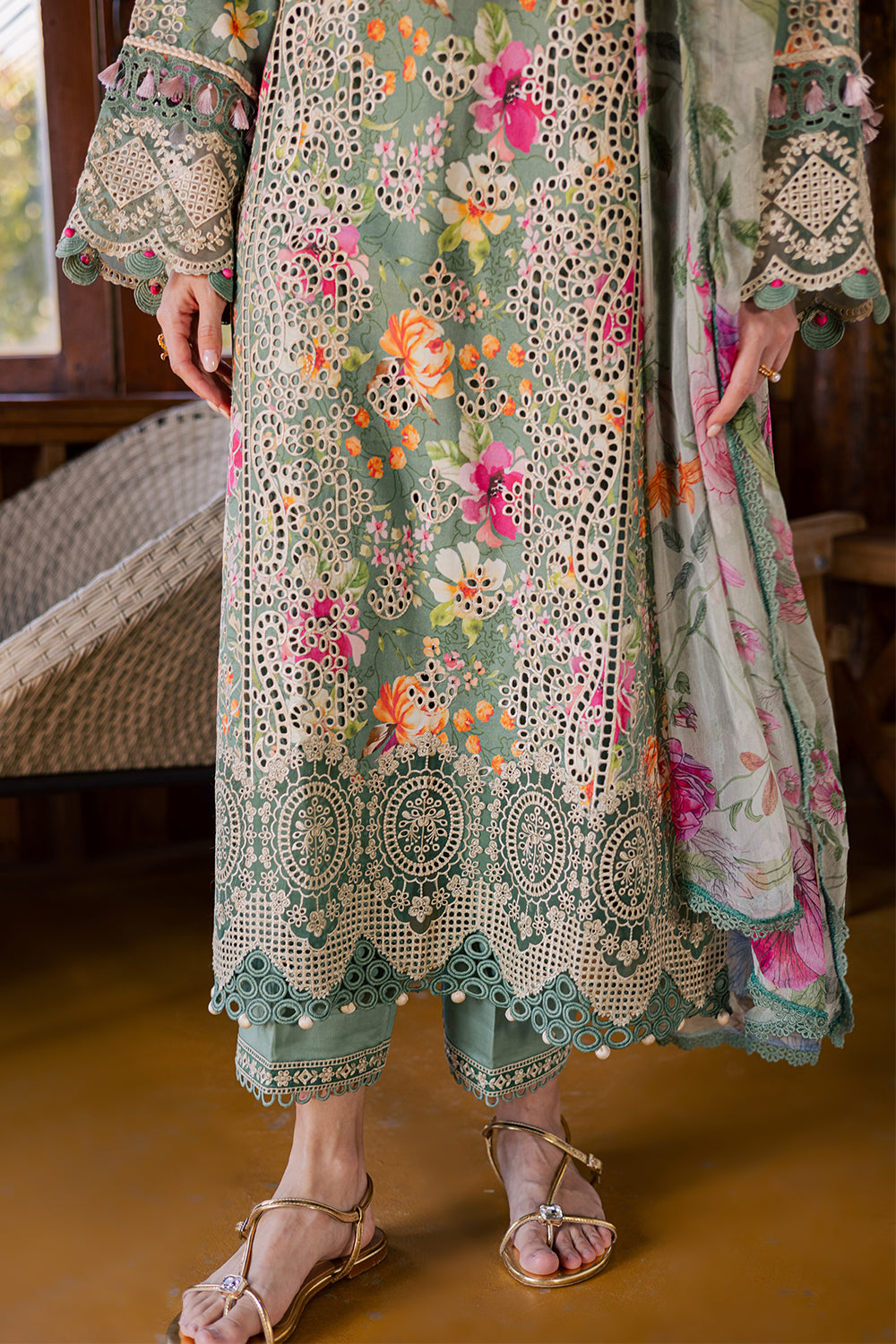 AURA (AV-10) Chiffon Pakistani Summer Dresses - aabyaan - 4