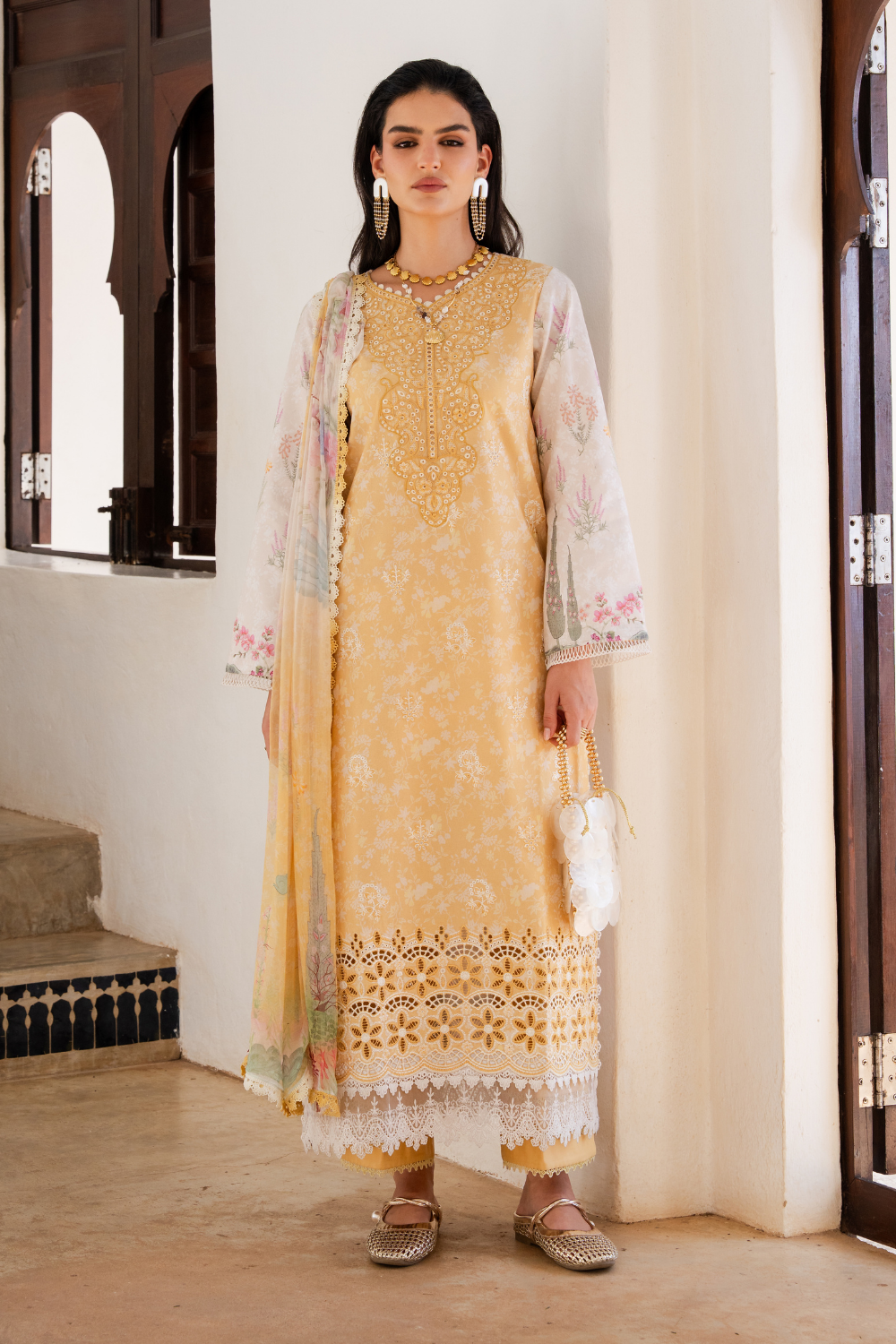 NURAYA (AZ-10) Chiffon Pakistani Summer Dresses - aabyaan - 2