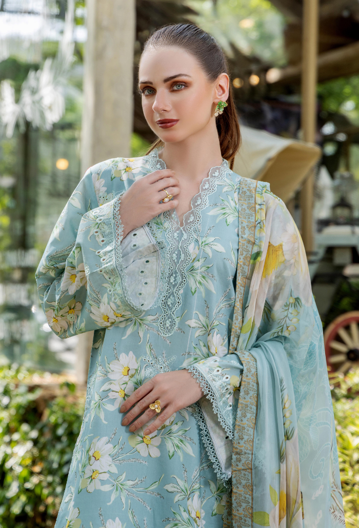 Scenery - Printkari D04 Chiffon Pakistani Summer Dresses - Humdum - 3