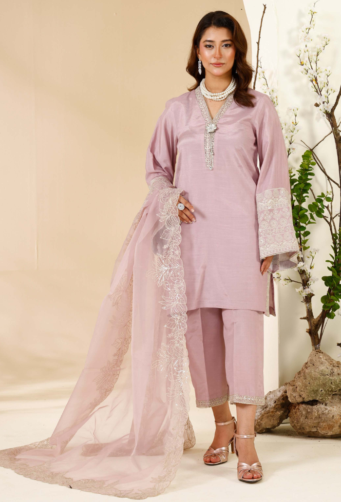 Rabt - D02 Raw Silk Pakistani Formal Dresses - Humdum - 2