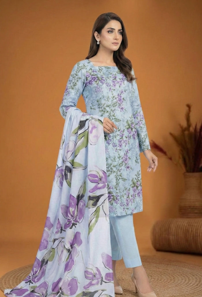 Floral Lawn Cotton Pakistani Summer Dresses - Humdum - 1