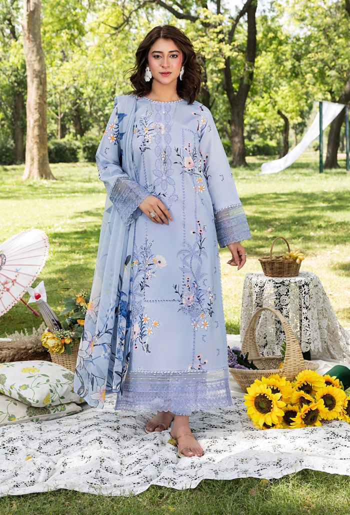 Koel-D08 Chiffon Pakistani Summer Dresses - Humdum - 2