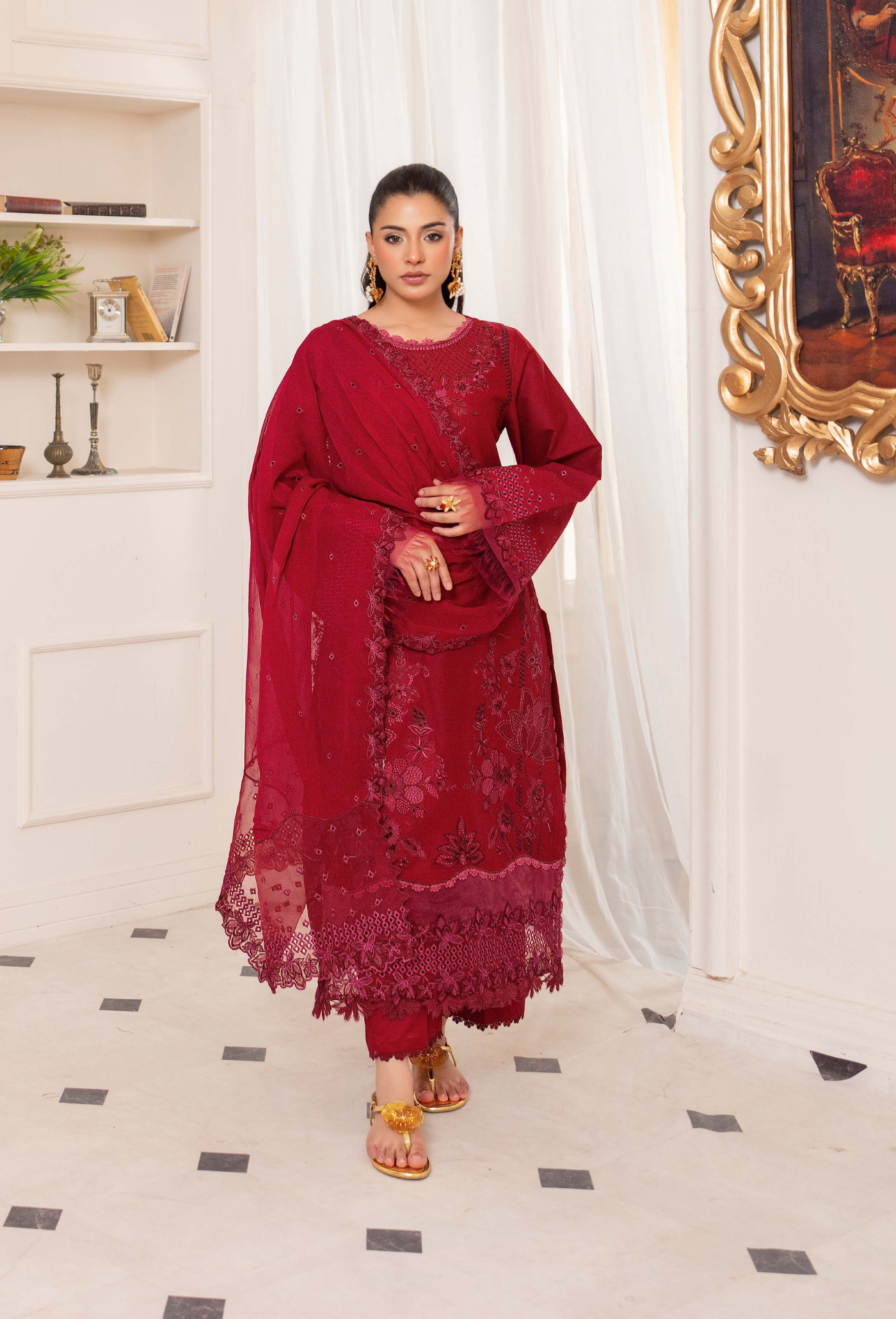 Nyra - D01 Chiffon Pakistani Summer Dresses - Humdum - 3