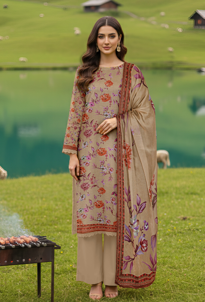 Floral - D07 Chiffon Pakistani Summer Dresses - Humdum - 1