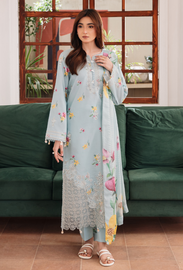 Summer Breeze'3- D08 Organza Pakistani Summer Dresses - Humdum - 1