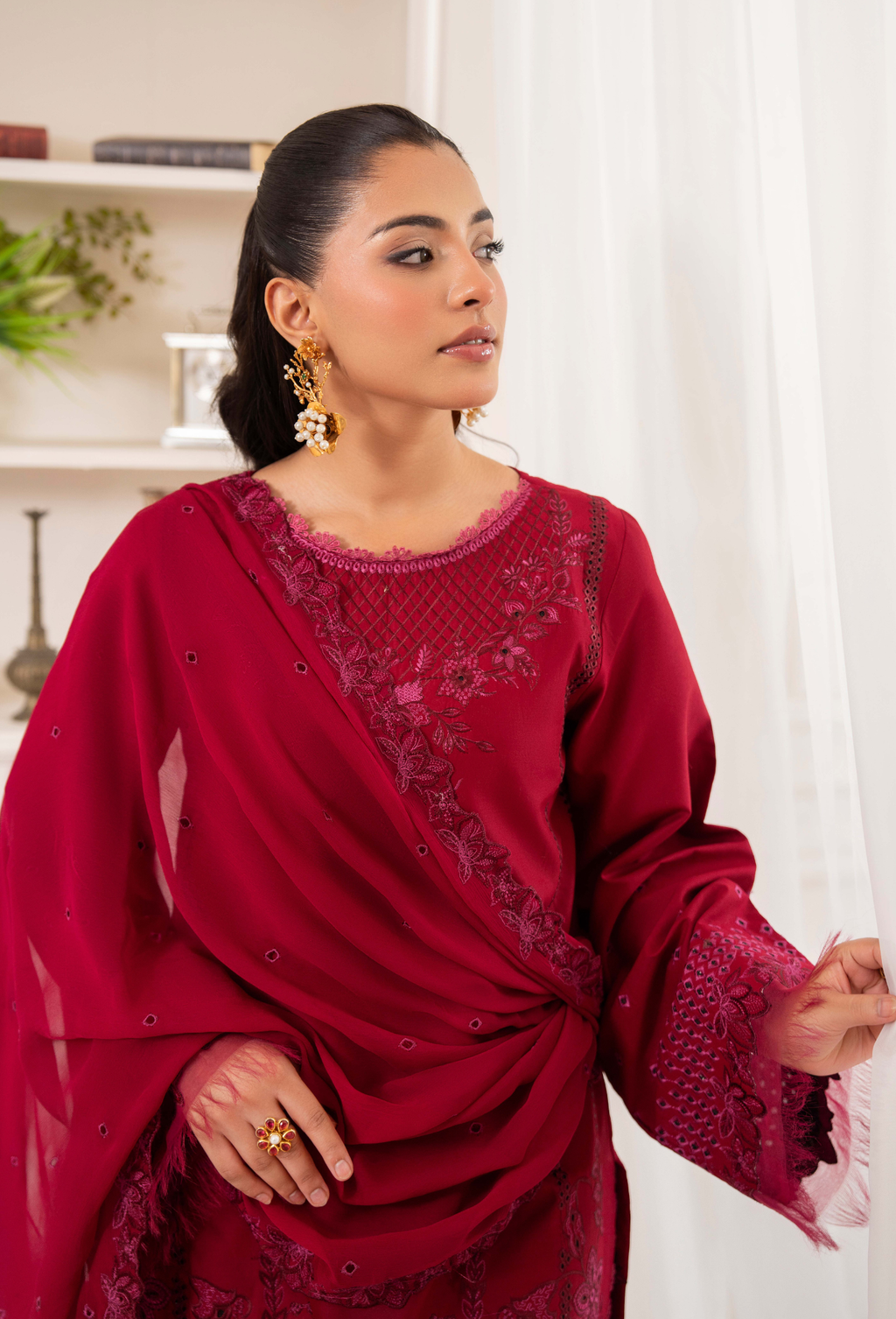 Nyra - D01 Chiffon Pakistani Summer Dresses - Humdum - 4