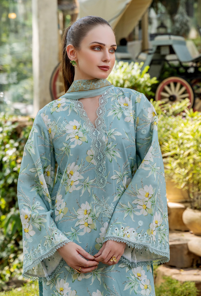 Scenery - Printkari D04 Chiffon Pakistani Summer Dresses - Humdum - 4