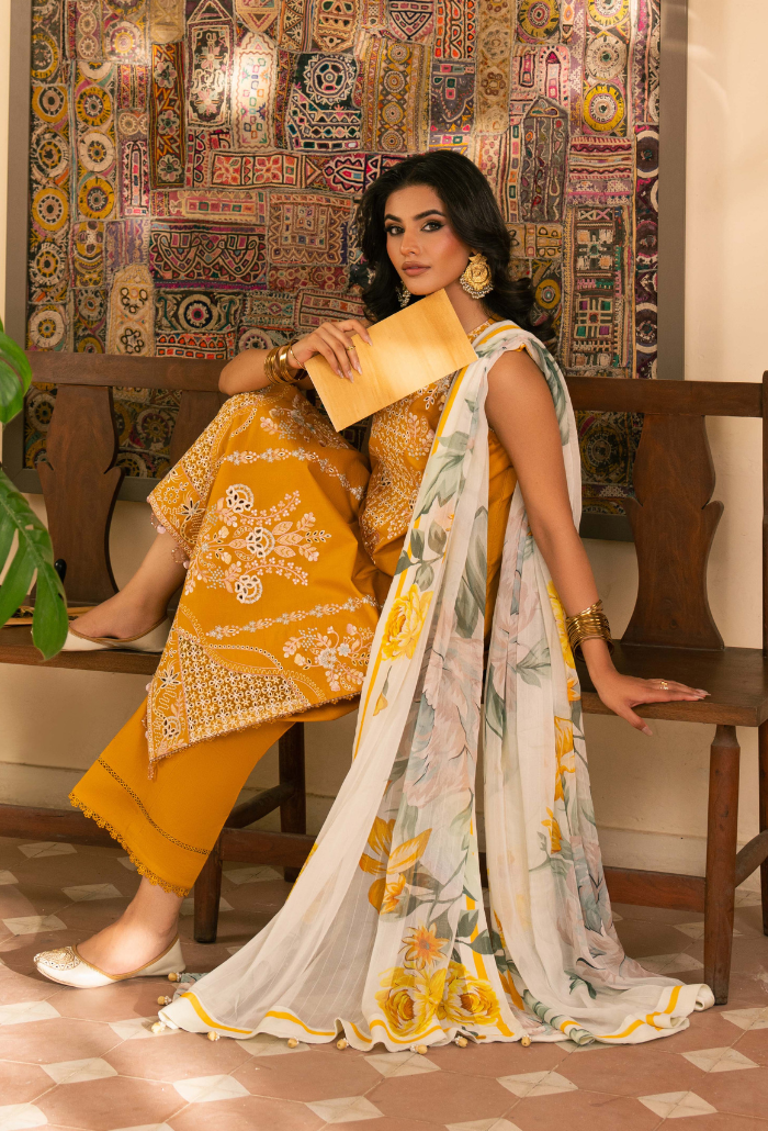 Mehrmaa - D03 Hoor Organza Pakistani Summer Dresses - Humdum - 4