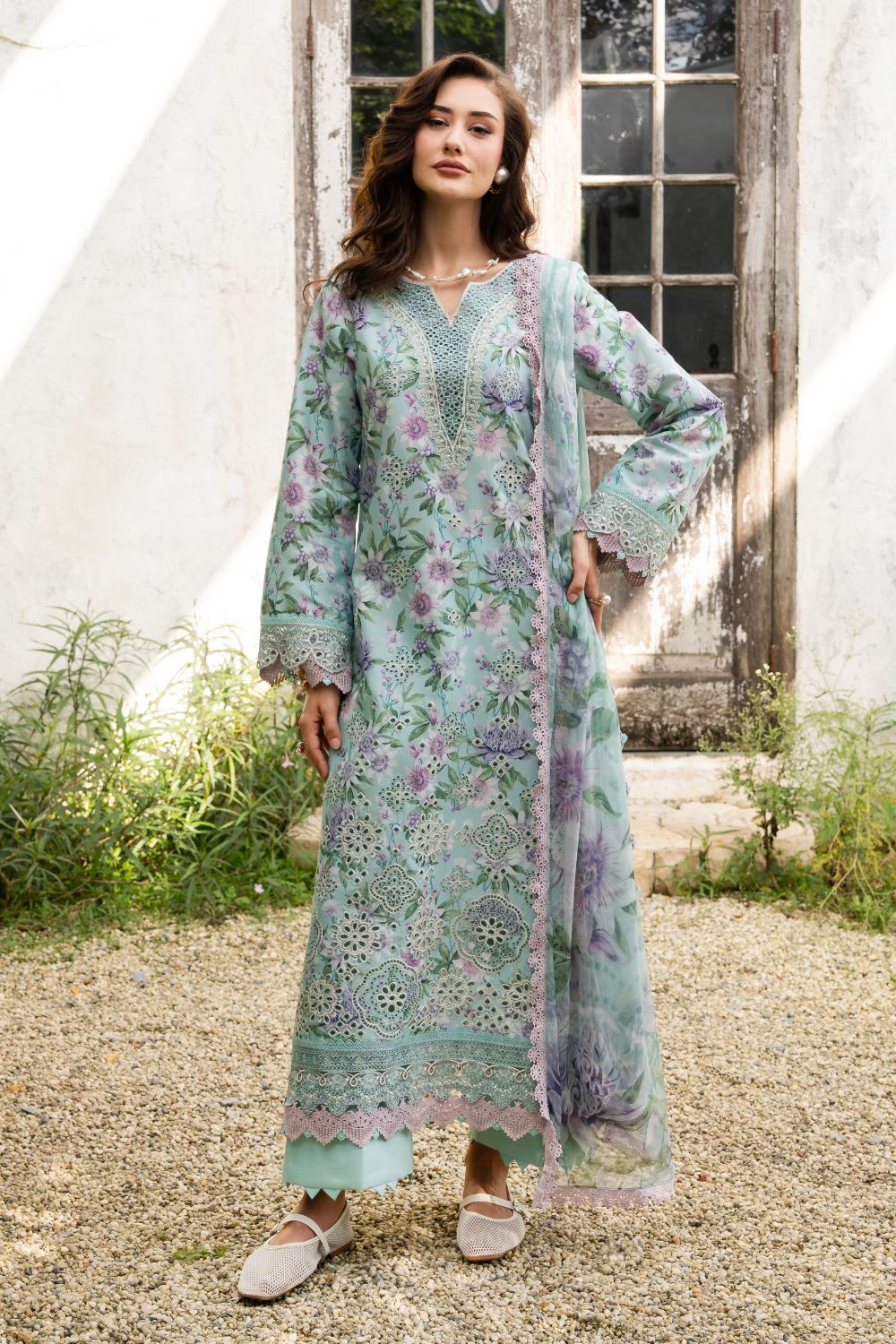 VIRELLE (AZ-13) Chiffon Pakistani Summer Dresses - aabyaan - 1