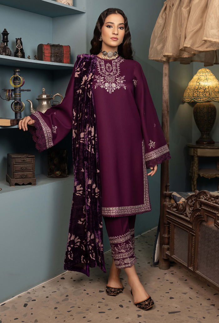 ZOUQ - D07 Premium Fabric Pakistani Winter Dresses - Humdum - 1