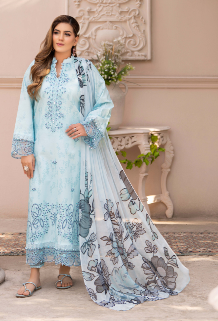 Summer Breeze - D12 Chiffon Pakistani Summer Dresses - Humdum - 1