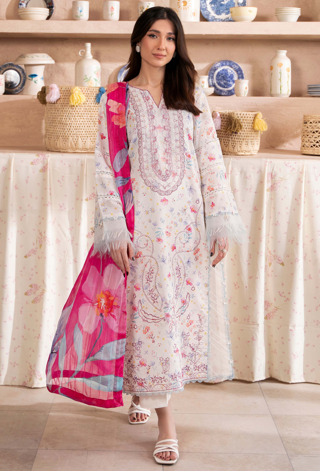 Kanwal - D03 Chiffon Pakistani Summer Dresses - Humdum - 1