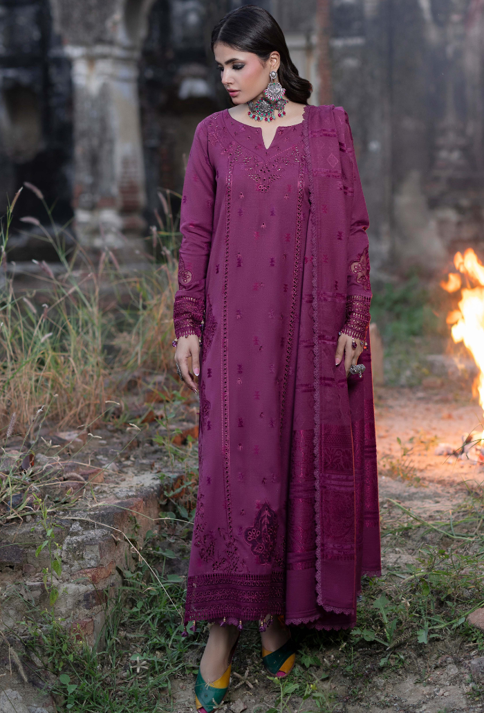 Khumar - D05 Organza Pakistani Winter Dresses - Humdum - 2