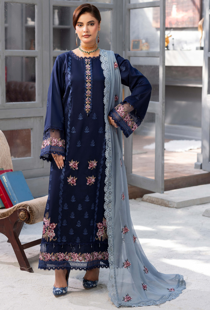 Fareeha - D08 Chiffon Pakistani Winter Dresses - Humdum - 1