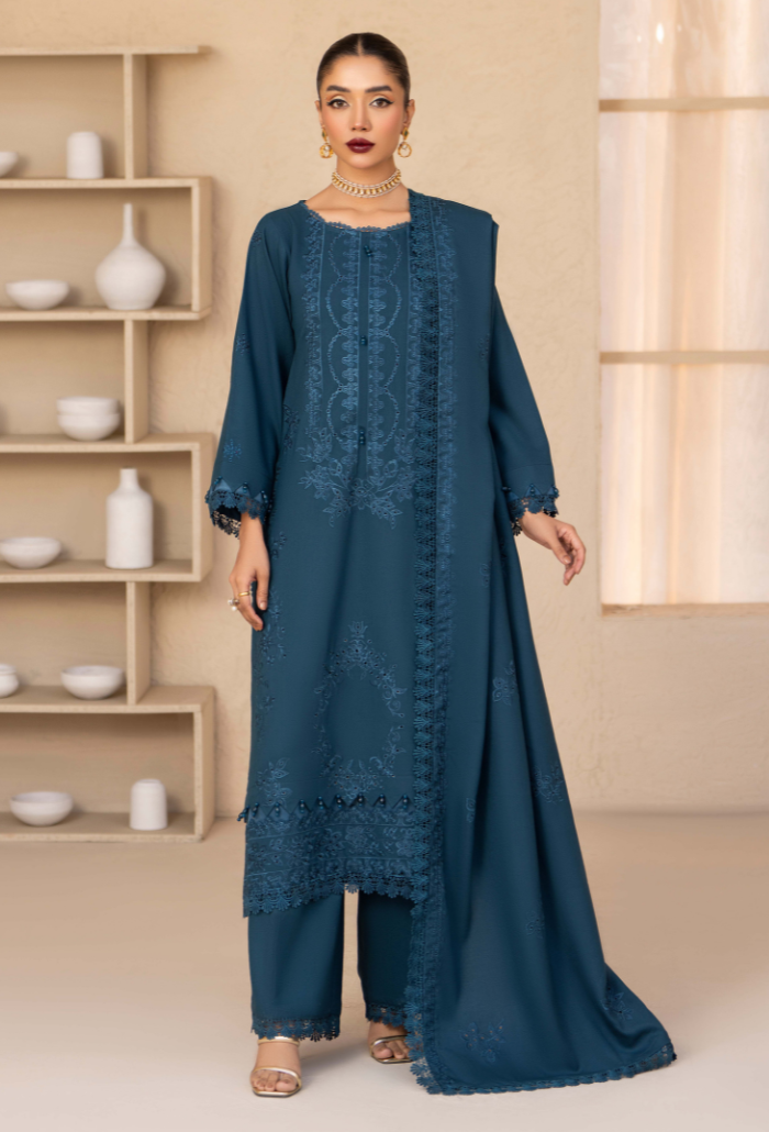 Jugnu By Humdum - D04 Premium Fabric Pakistani Winter Dresses - Humdum - 1