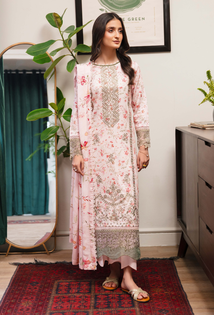 LAIBA - D08 Organza Pakistani Winter Dresses - Humdum - 1