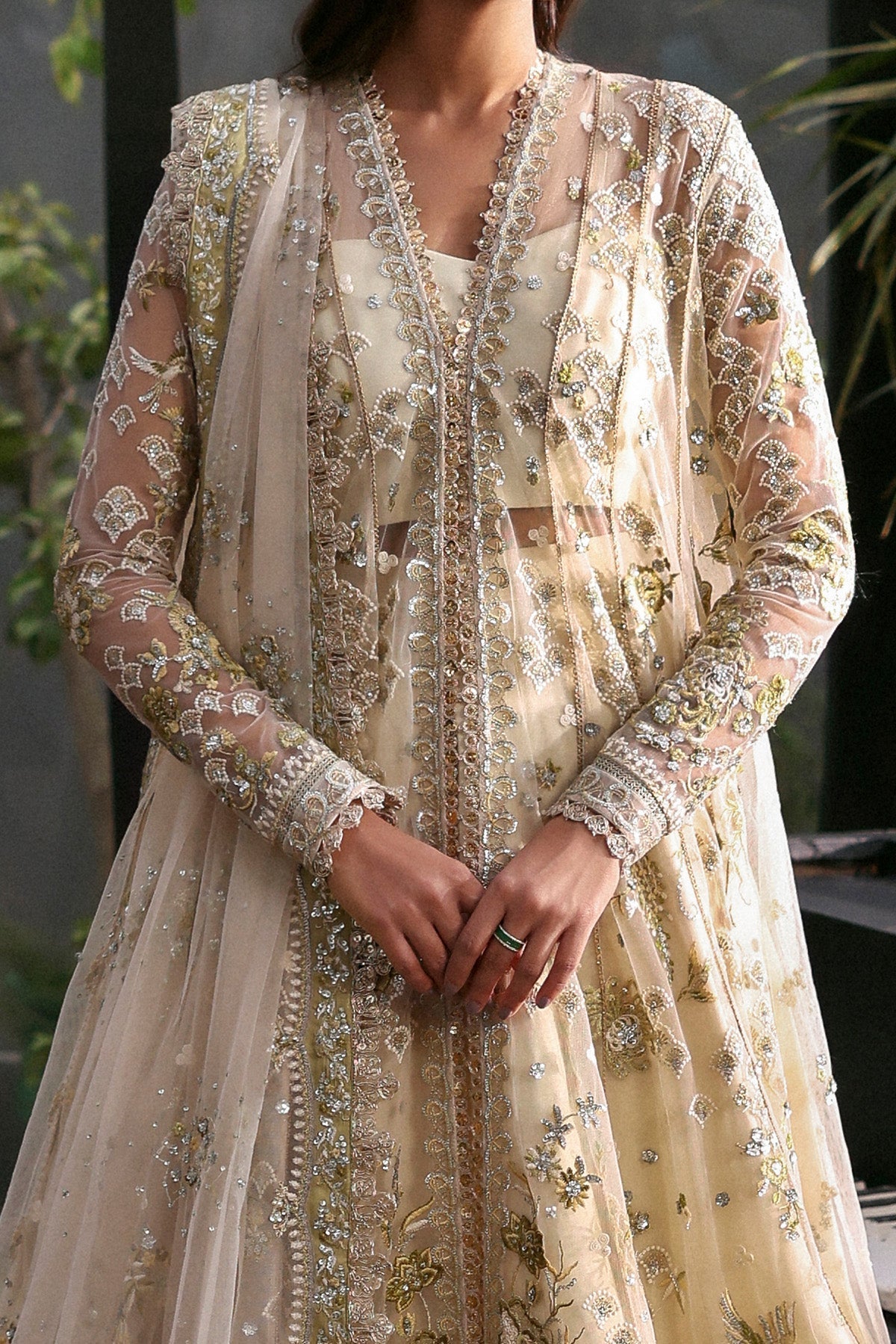 Fleurie Raw Silk Pakistani Formal Dresses - Afrozeh - 3