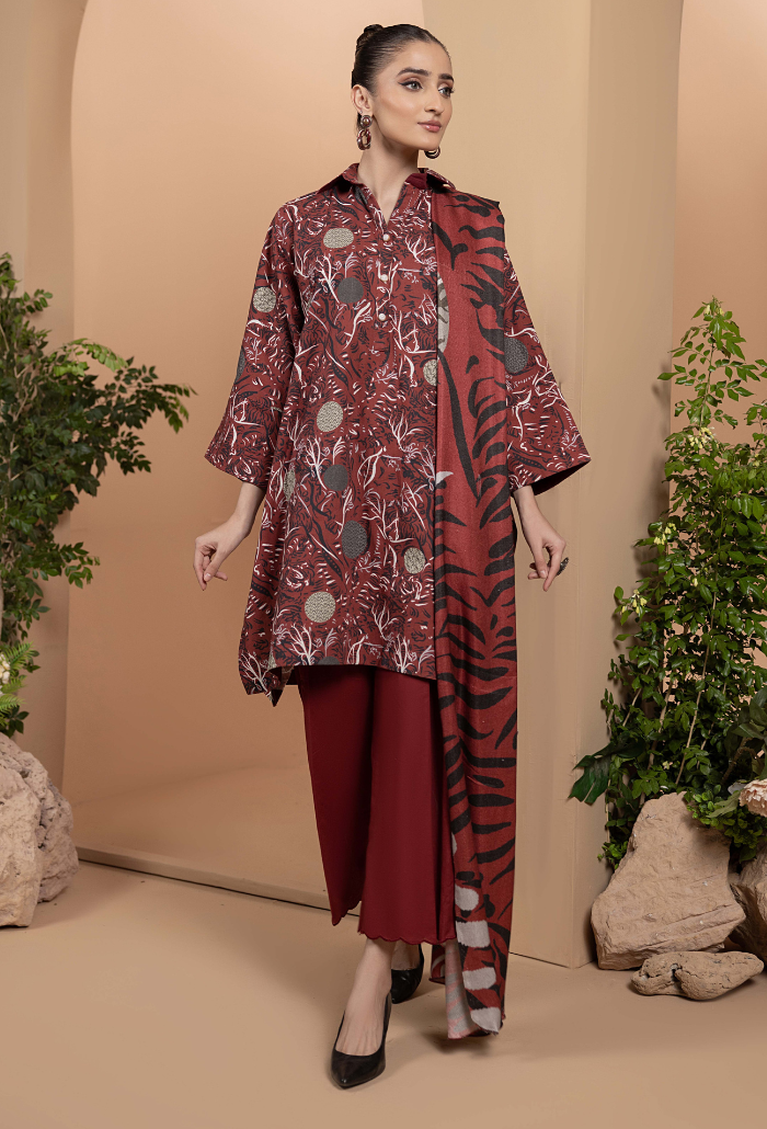 Zara - D02 Khaddar Pakistani Winter Dresses - Humdum - 1