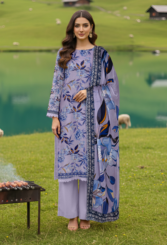 Floral - D04 Chiffon Pakistani Summer Dresses - Humdum - 1