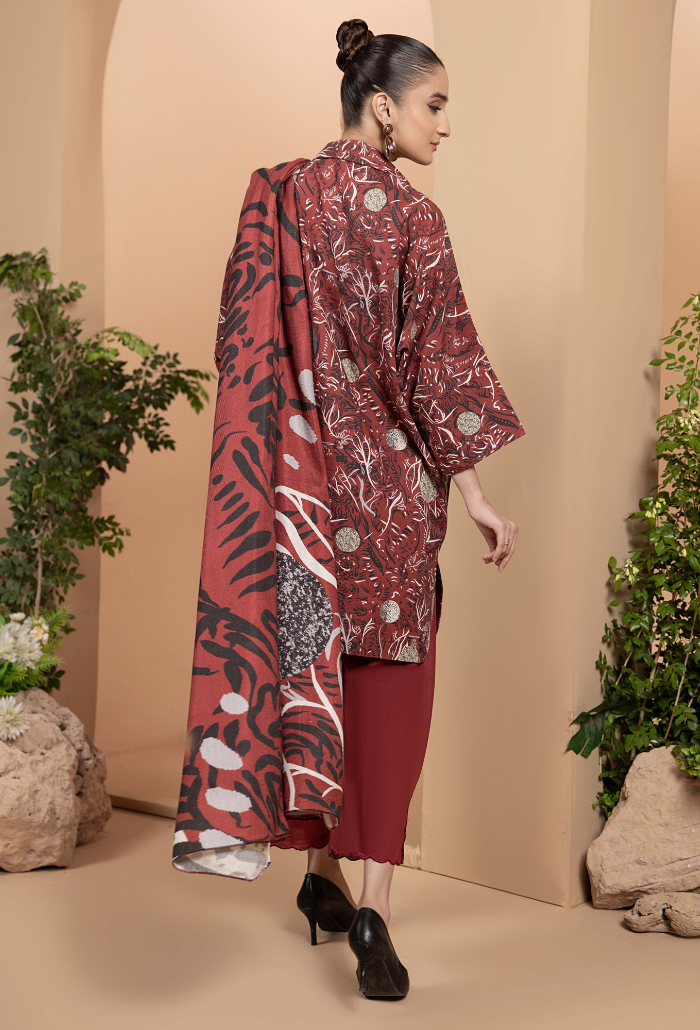 Zara - D02 Khaddar Pakistani Winter Dresses - Humdum - 2