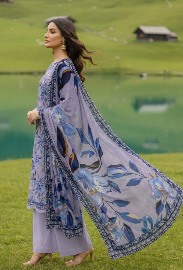 Floral - D04 Chiffon Pakistani Summer Dresses - Humdum - 2