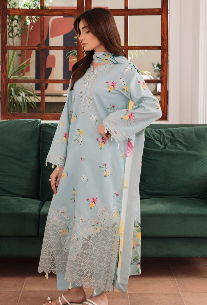 Summer Breeze'3- D08 Organza Pakistani Summer Dresses - Humdum - 3
